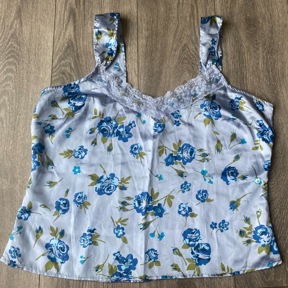 Vintage Blue Flower Tank Top